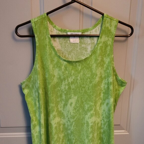 CW Classics Sleeveless Green Dress with Palm Trees Misses Medium - Picture 1 of 5